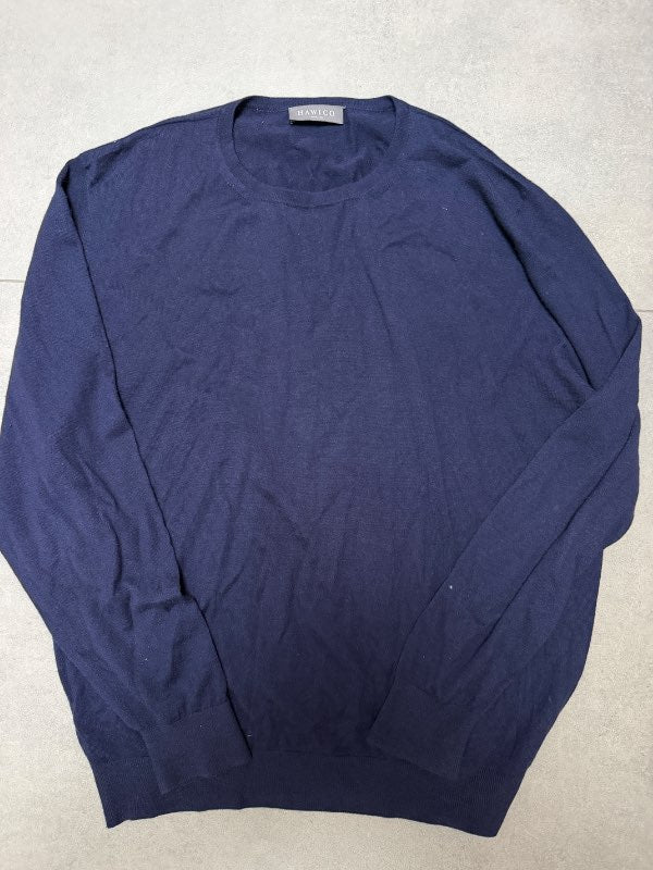 Navy Hawaico peysa 70% cashmere 30% silk