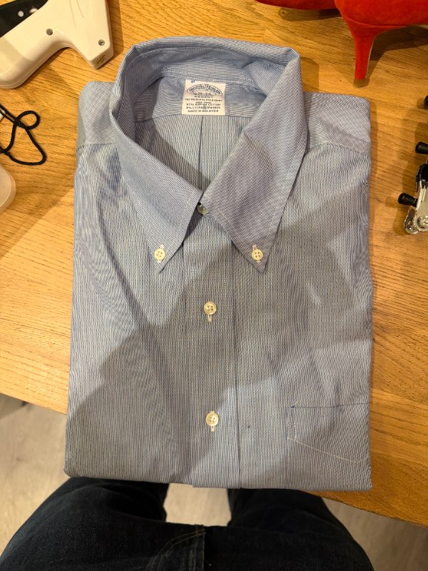 Brooks brothers glæný blá skyrta