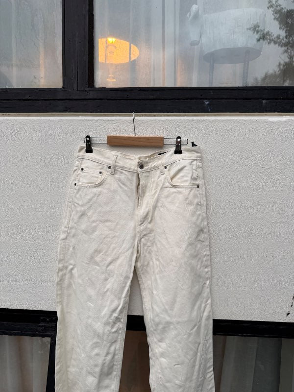 Zara hvítar gallabuxur