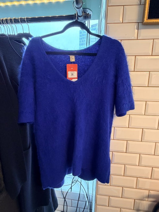 K - blá angora peysa stutterma