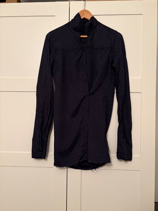 Humanoid Blouse Navy blue w/dots