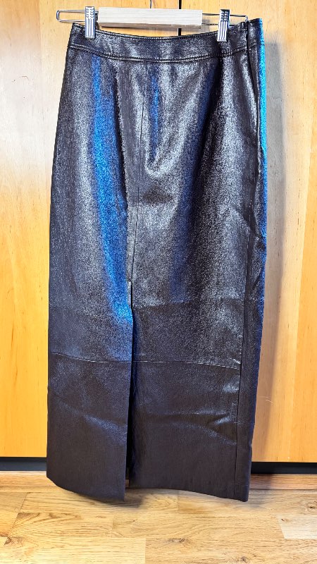 Zara black faux leather maxi skirt, like new