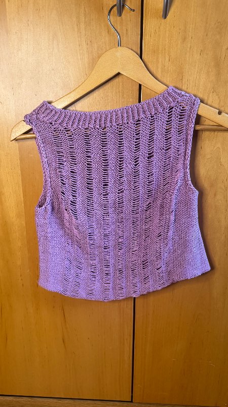 Handmade lilac knit top,100% natural fabric,unworn