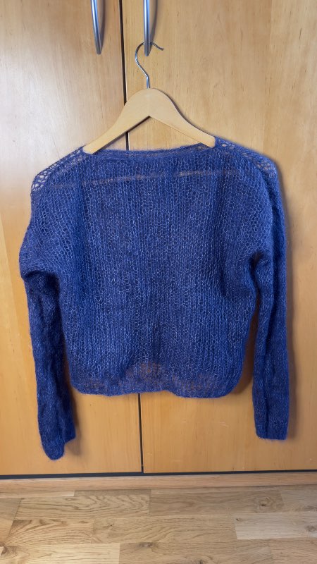 Handmade blue sweater, 100% wool