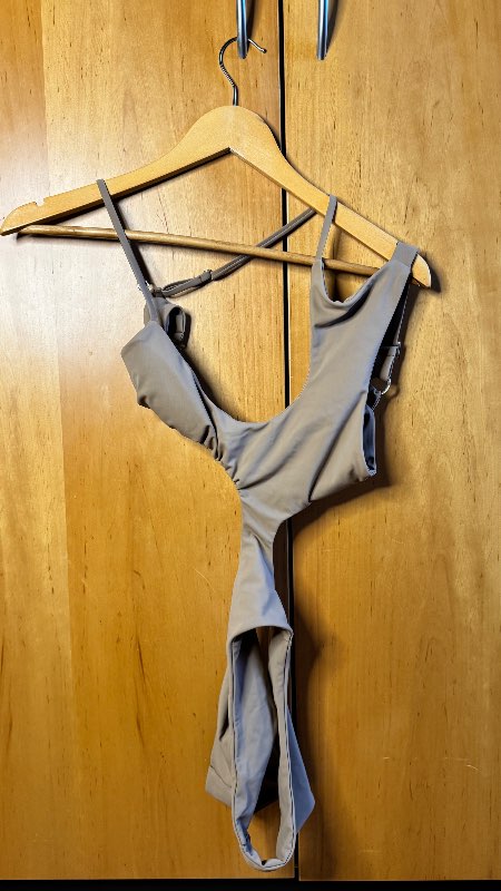 Taupe cut-out one-piece swimsuit