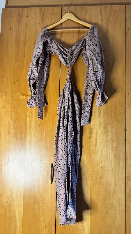 Polka dot cut-out maxi dress