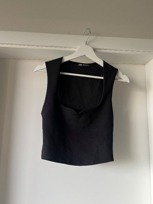 Zara svartur crop