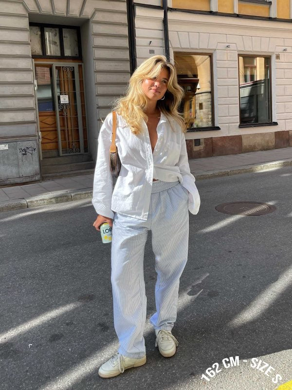 Djerf avenue - Breezy pants blue stripe