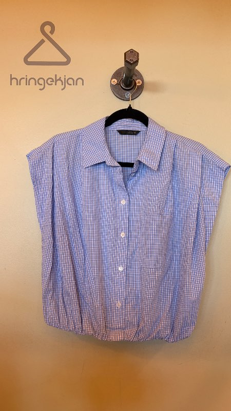 Zara gingham skyrta með teygju