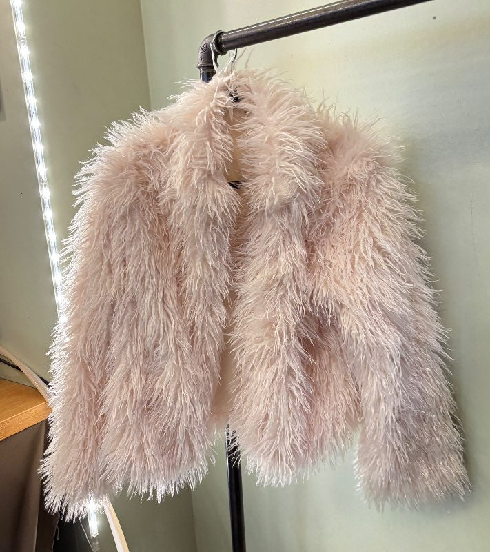 Hvítur faux fur