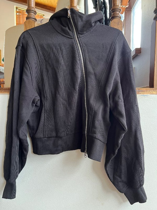 Svört zip hettupeysa - Weekday