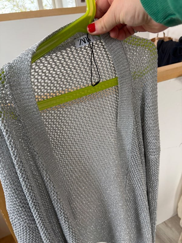 Zara silfur wrap peysa