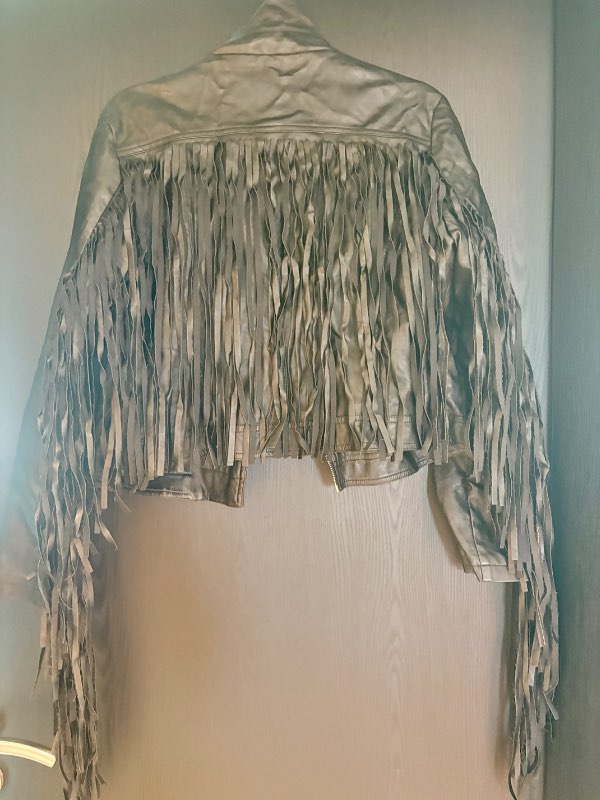 Fringe pleather jakki
