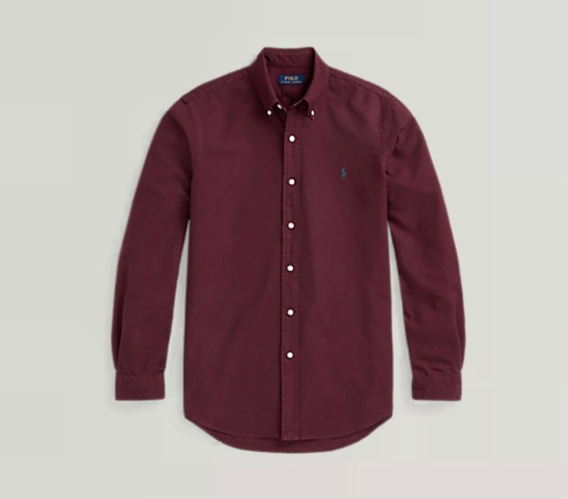 Vínrauð Ralph Lauren skyrta