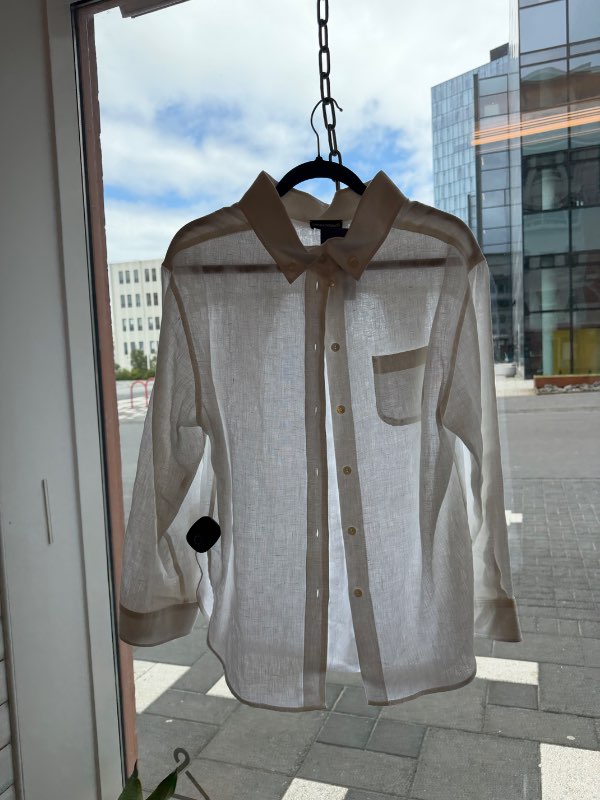 EMPORIO ARMANI hvít hörskyrta