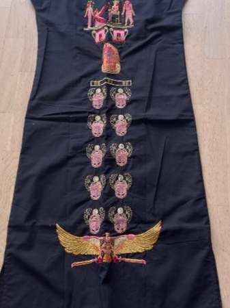 Black dress with Egyptian illustrations