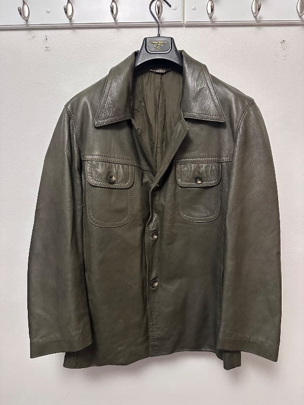 Zeller Leðurjakki grænn