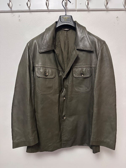 Zeller Leðurjakki grænn