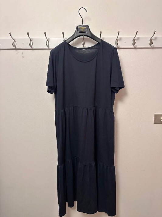 Blár bómullarkjóll