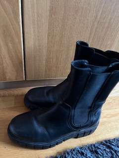 Black leather boots