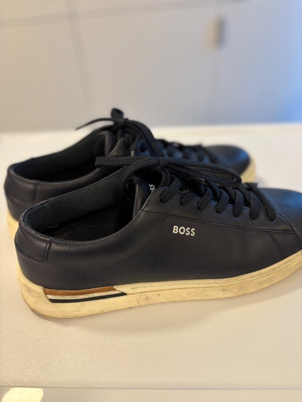 Boss stigaskór leður bláir