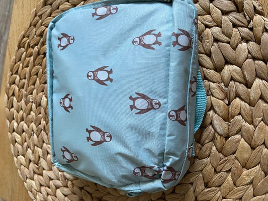 backpack with penguins blue