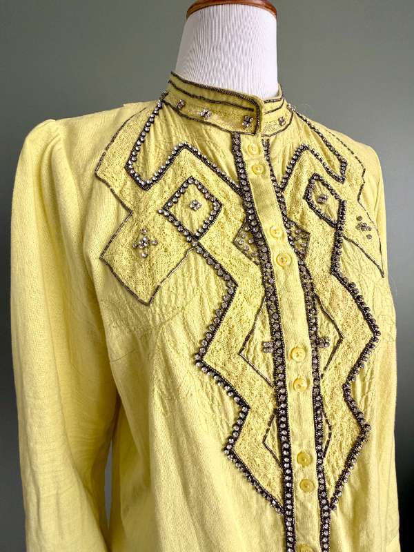 Pilcro by Anthropologie gul skyrta m steinum