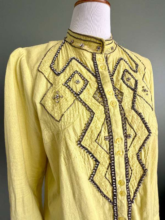 Pilcro by Anthropologie gul skyrta m steinum