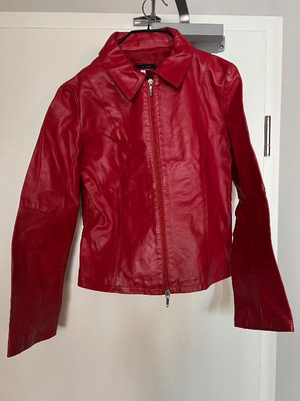 Vintage genuine Italian leather jacket (Blu Sand)