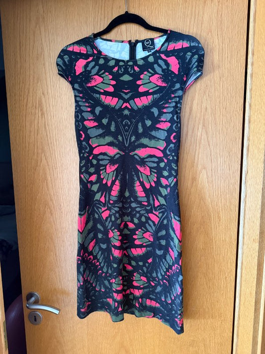 Alexander McQueen kjóll - svartur, grænn og bleik