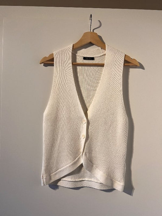 Massimodutti knitted vesti hvítt
