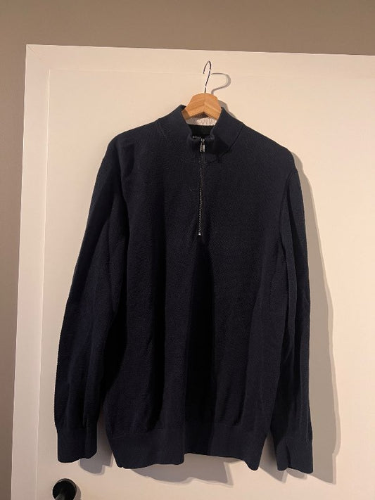 Boss knitted rennd peysa navyblá