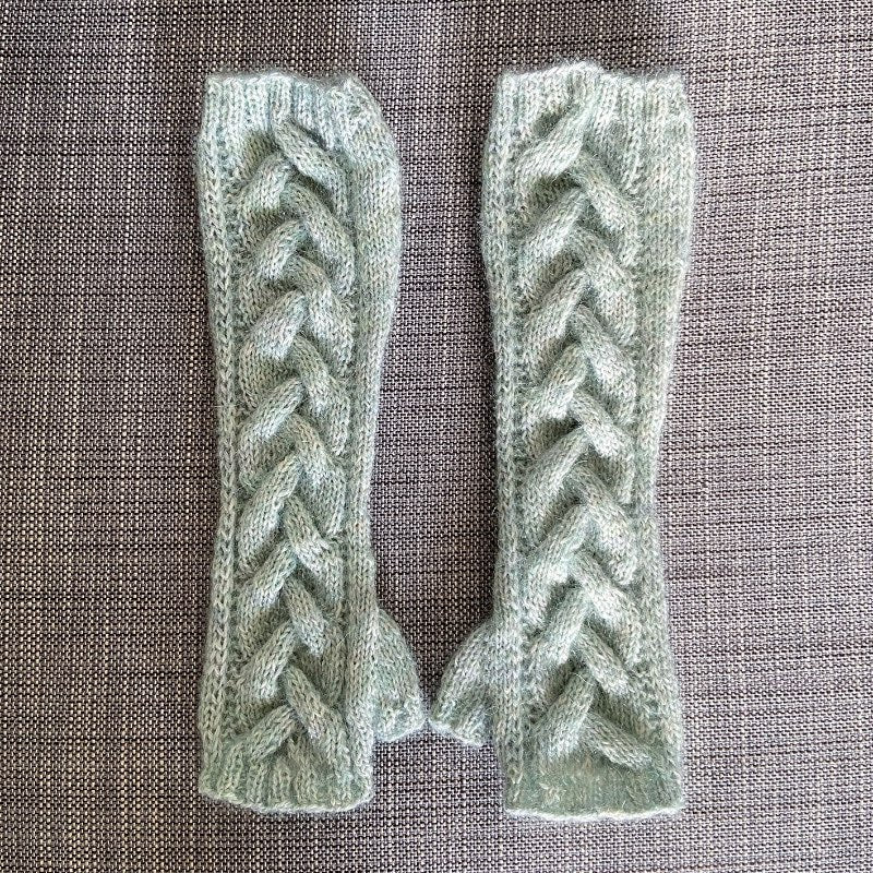 Handknit wool,mohair gloves