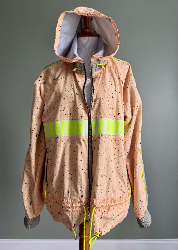 PE Nation neon yellow/peach vindjakki m hettu