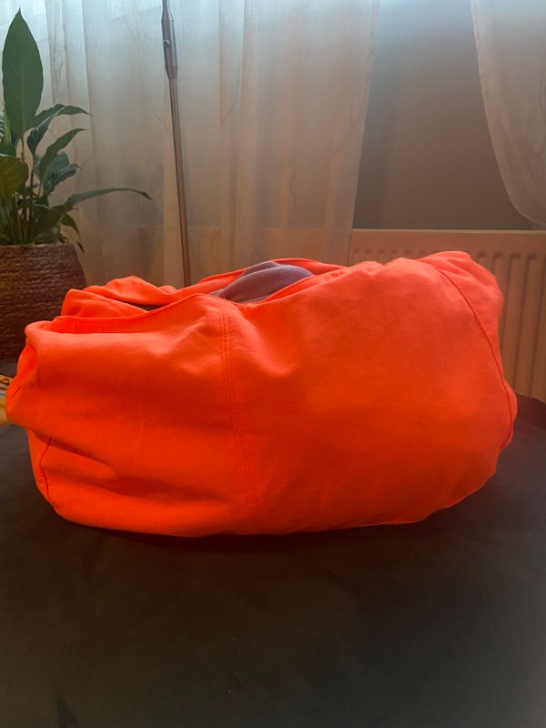 orange fabric shoulder bag