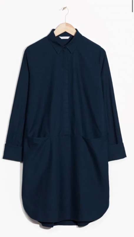 Cos dökkblár skyrtukjóll