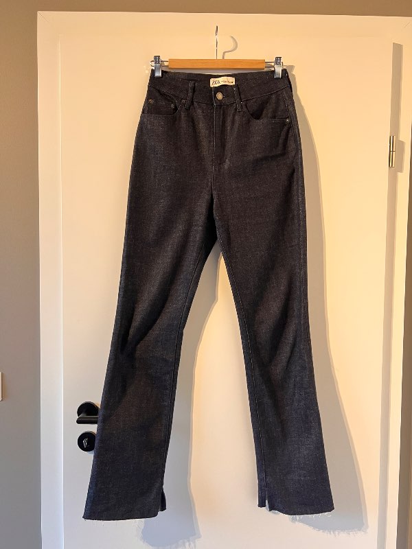 Zara straight gallabuxur navy