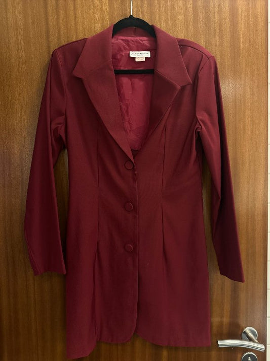 Vintage Alyn Paige blazer með axlapúðum vínrauður