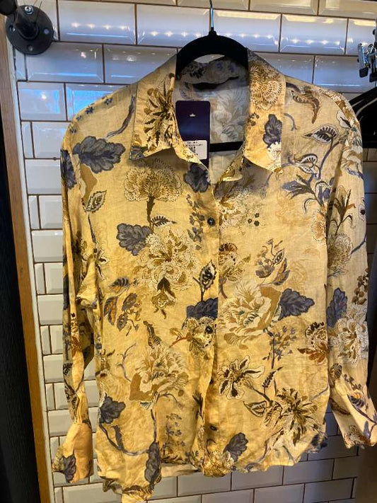 Gul blómaskyrta Zara