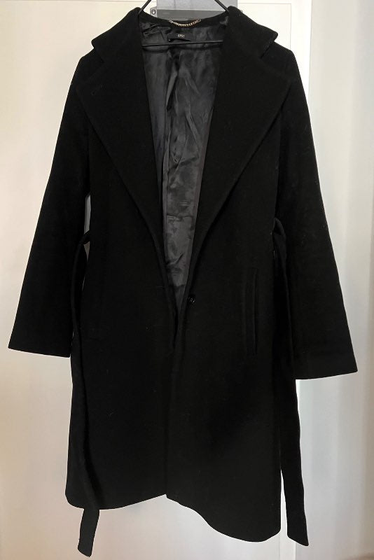 BOSS Hugo Boss "Claira" classic black wrap coat
