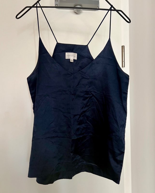 GANT Rugger cotton-silk blend camisole top (navy)
