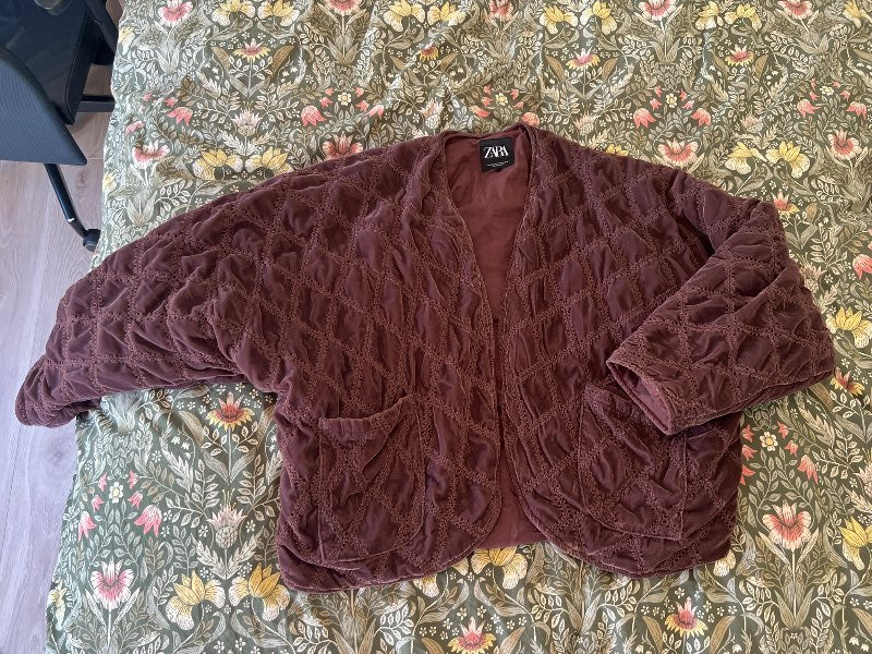 Velvet kimono jacket Zara purple