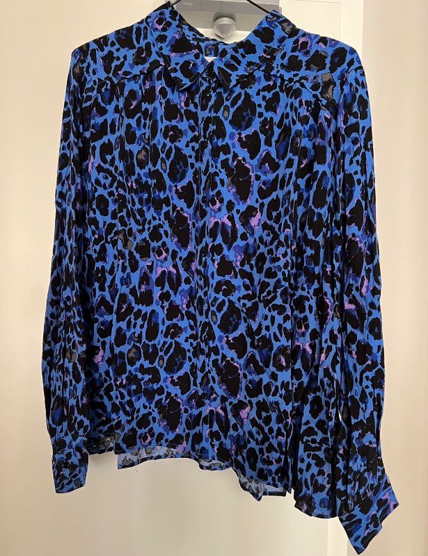 Part Two Blue Leopard Blouse