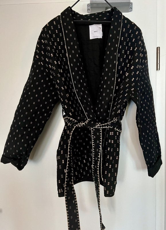 Mango Quilted Cotton Wrap Jacket with Belt