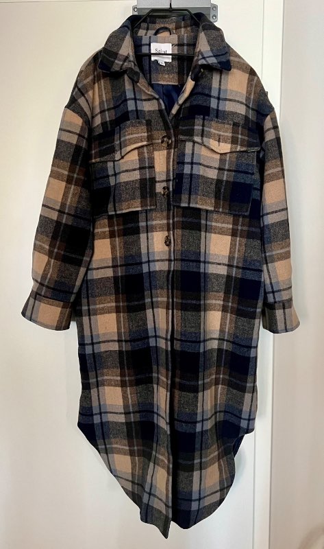Saint Tropez Plaid Longline Shacket Coat
