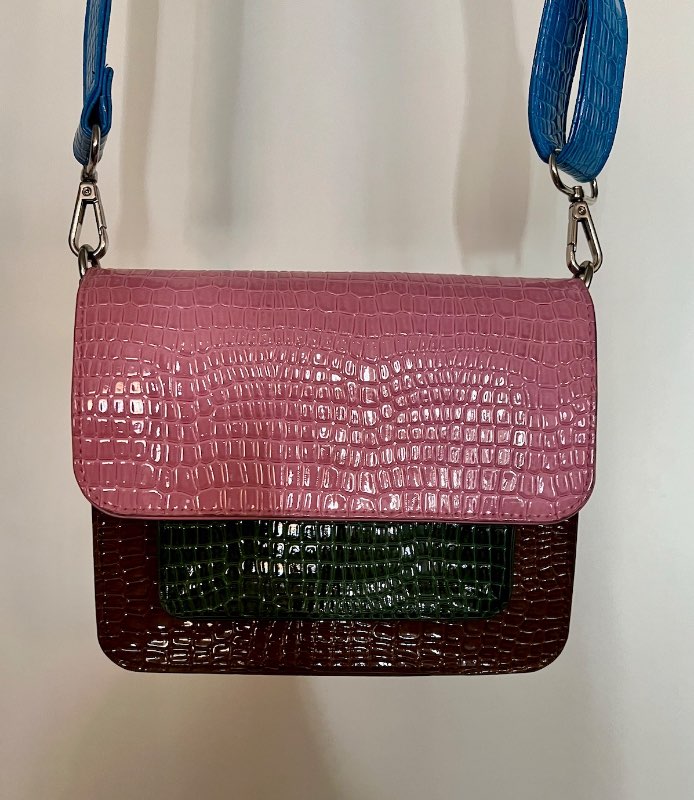 Hvisk Multi-Color Croc Crossbody Bag
