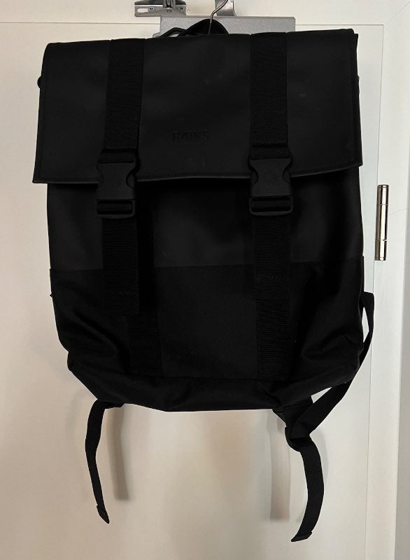 RAINS Black 'MSN Bag' Waterproof Backpack