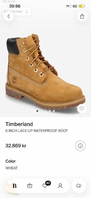 Timberland skór, lítið notaðir
