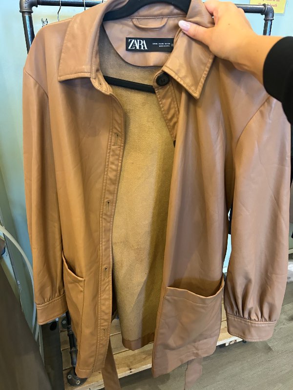 pleður skyrta camel
