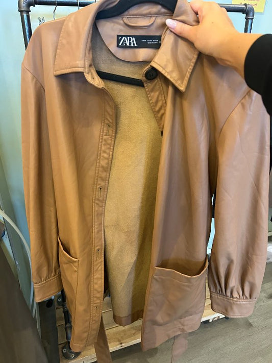pleður skyrta camel